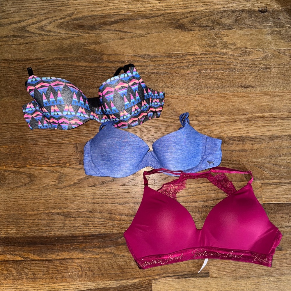 Victoria's Secret PINK 3 Bra Bundle 36B